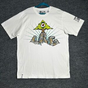 LRG Artist Series MenXXL White Graphic T-Shirt Streetwear Cyclops Tree Eye Tee
